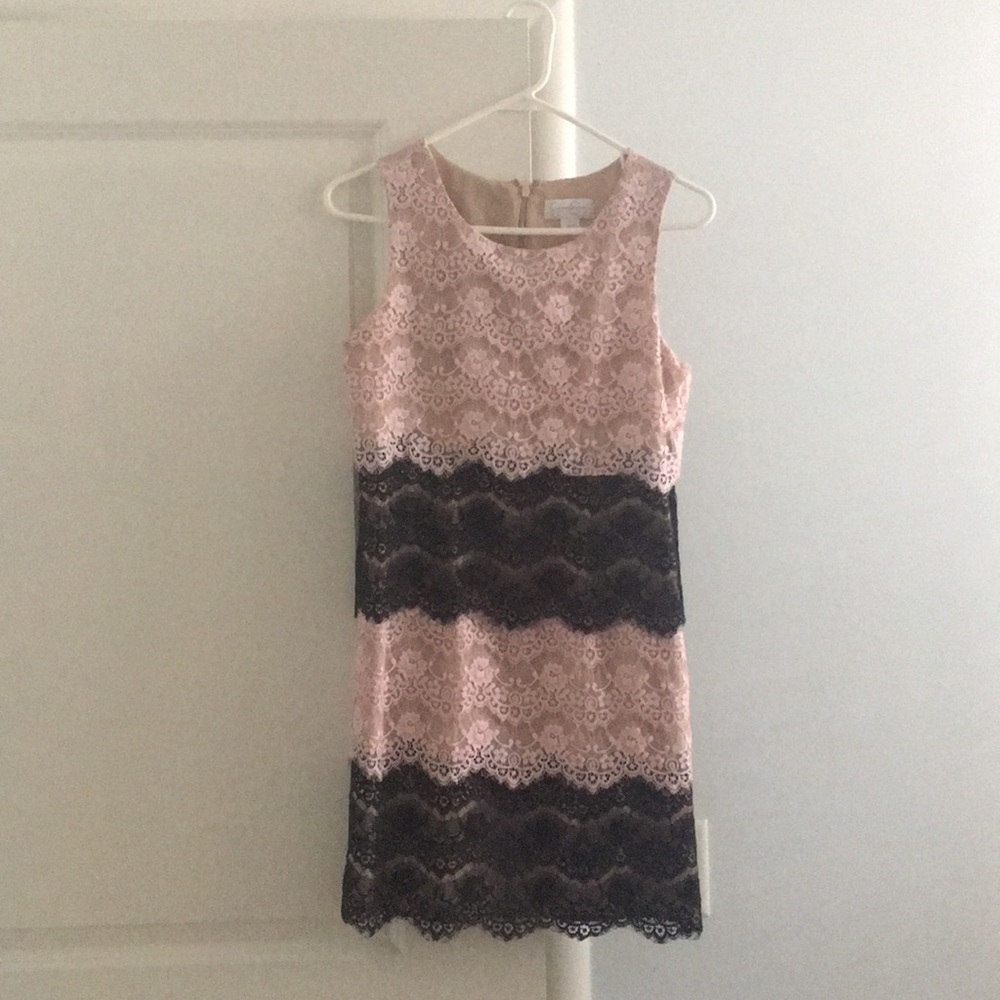 Jessica Simpson Pink Scallop Lace Tier Dress